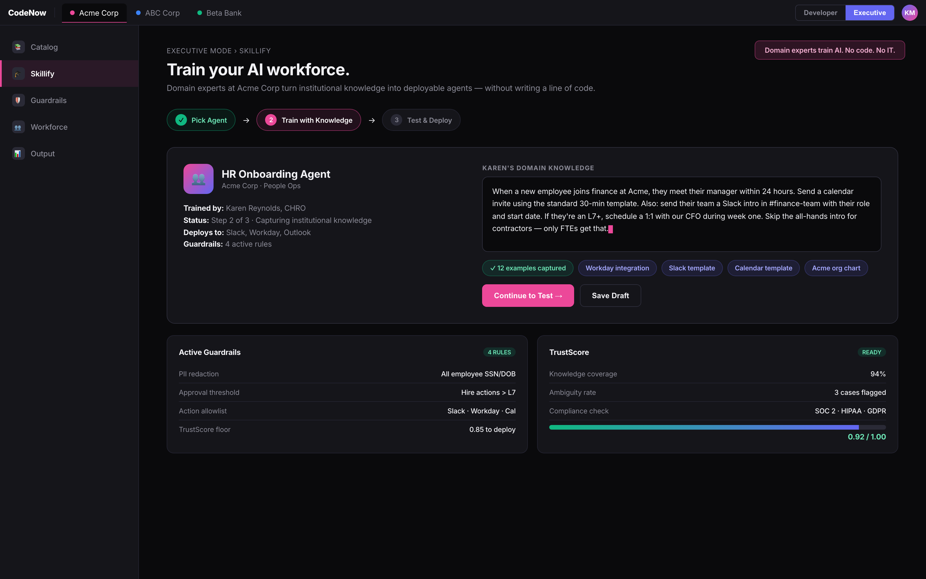Skillify — domain experts train AI agents without code